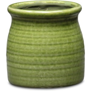 Cheung's Kifon Curved Ceramic Ceramic Pot - Small - Olive Green - 1 of 3