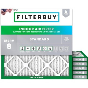 Filterbuy 21.25x21.25x1 Air Filter (6-Pack), Pleated MERV 8 Dust Defense Replacement HVAC AC Furnace Filters (Actual Size: 21.25 x 21.25 x 0.75) - 1 of 4
