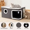 GOTGELIF Heated Cat House Non-Slip Cat Bed with 9 Temperature Settings, Scratching Board & Cotton Cave, Indoor Use for Cats - 4 of 4