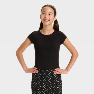 Girls' Short Sleeve Ribbed T-Shirt - art class™ - 1 of 3