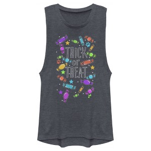 Juniors Womens Lost Gods Halloween Candy Explosion Festival Muscle Tee - 1 of 4