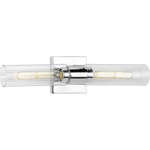 Progress Lighting Clarion 2-Light Bath Vanity Light, Polished Chrome, Glass Shade - 1 of 4