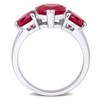 EVERLY JEWELRY  |   Sterling Silver 4 4/5 CT TGW Created Ruby 3 Stone Ring - image 3 of 4