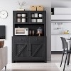 Kitchen Pantry Cabinet with Microwave Shelf, Hutch Cabinet with Adjustable Shelves and Buffet Cupboard, Kitchen Storage Organizer for Kitchen, Dining - 3 of 4