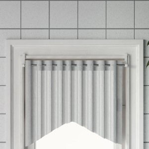 vidaXL Curtain Rails 2 Pcs White and Silver 15.7"-23.6" Aluminum - 1 of 4