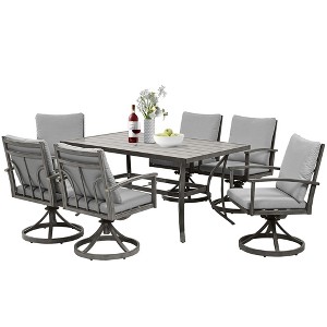 HAPPATIO Patio Outdoor Dining Set - All Aluminum Patio Table and Chairs Set with Cushions, Patio Dining Set for Lawn, Garden - 1 of 4