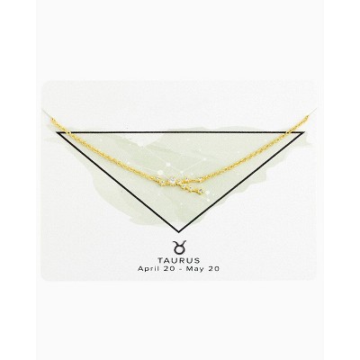 SHINE by Sterling Forever Delicate CZ Constellation Pendant Necklace Gold Taurus