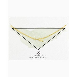 SHINE by Sterling Forever Delicate CZ Constellation Pendant Necklace Gold Taurus - 1 of 4