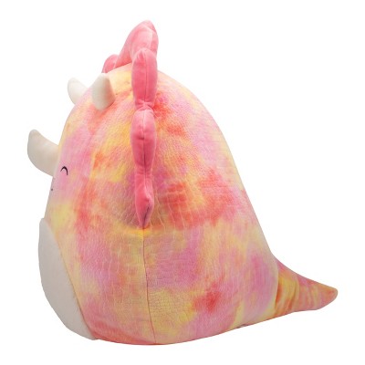 Squishmallows 16&#34; Trinity Pink Tie-Dye Triceratops with Fuzzy Belly Large Plush