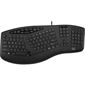 Adesso TruForm Media 160 - Ergonomic Desktop Keyboard - Cable Connectivity - USB Interface - 104 Key - English (US) - Scroll Wheel - Windows - 1 of 4