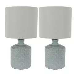Set of 2 Della Ceramic LED Table Lamps (Includes Energy Efficient Light Bulb) - Decor Therapy
