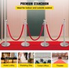 VEVOR Crowd Control Stanchion, Set of 4 Pieces Silver Stanchion Set, Stanchion Set with 5 ft/1.5 m Red Velvet Rope, Crowd Control Barrier, Silver - 3 of 4
