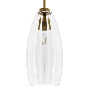 Rossmoor Clear Glass Medium Pendant Ceiling Light Fixture Luxe Gold - Hunter Fan