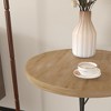 GlasFlength End Tables, Modern Accent End Table Coffee Table with Metal Leg for Living Room, Bedroom and Office, Brown, 15.75"*15.75"*24.4" - 2 of 4