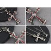 Alilang Vintage-Inspired Gothic Cross Pendant Necklace with Black Crystal Accents - 2 of 4