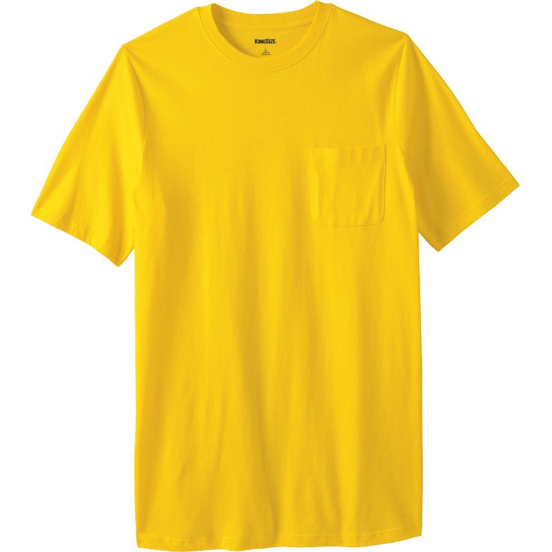KingSize Men's Big & Tall Shrink-Less Lightweight Longer-Length Crewneck Pocket T-Shirt, 1 of 2