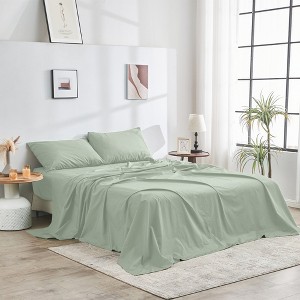 DOZ 100% GOTS Organic Percale Sheet Set, Crisp Cool, Long Staple, Breathable, Durable - 1 of 4