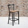 Emma and Oliver 2 Pack Two-Slat Ladder Back Metal Restaurant Barstool - 2 of 4