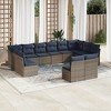 vidaXL 12 Piece Patio Sofa Set with Cushions Brown Poly Rattan - Beige and Gray Without Table - 2 of 4