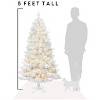 Perfect Holiday 5' Pre-lit White Snow Flocked Castle Pine Christmas Tree with Metal Stand and Instant Connect - 4 of 4