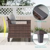 Sonkuki Outdoor Wicker Patio 3-Seat Sofa, PE Rattan Conversation Set With All-Weather Cushions - 4 of 4
