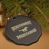 Southwest Minnesota State University Mustangs Logo Porcelain Scalloped Holiday Christmas Tree Ornament - 4 of 4