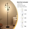 TiramisuBest 67 Inch 3 Light Tree Floor Lamp Foot Switch Cage Shades Industrial Modern Living Room Bedroom Corner, Black, 17.76"*17.76"*66.93" - 3 of 4