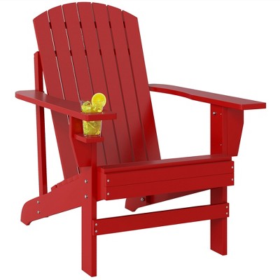 Wooden Adirondack Chair with Cup Holder