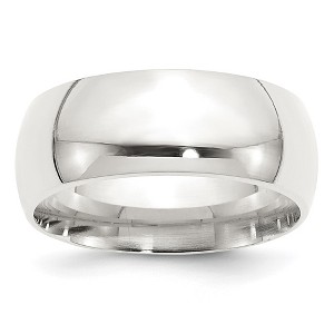 Black Bow Jewelry Men's 9mm Sterling Silver Polished Domed Comfort Fit Band - 1 of 4