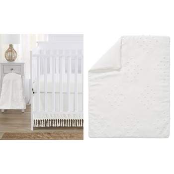Sweet Jojo Designs Boy Girl Gender Neutral Unisex Baby Crib Bedding Set - Boho Dot Collection Ivory 4pc