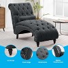 Mjkone Button-Tufted Chaise Lounge Chair, Sofa Chaise Chair Indoor for Bedroom Living Room, Dark Grey - 3 of 4