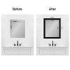 Amanti Art Mirror Makeover Bathroom Mirror Frame Border Kit  - Fully Assembled Peel and Stick Frame - Mirror NOT Included - Avon Black Trim - 4 of 4