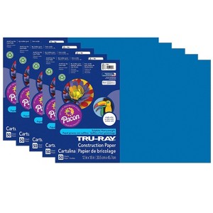 Pacon Tru-Ray 12" x 18" Construction Paper Blue 50 Sheets/Pack 5 Packs (PAC103054-5) - 1 of 2
