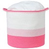 Midlee Pink Toys Cotton Rope Basket- 3 Tone- Nursery Dog Kids Baby Woven Storage Bin Organizer - 3 of 4
