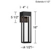 John Timberland Austin 16" High Modern Outdoor Wall Light Fixture Mount Porch House LED Bulb Weatherproof Sand Black finish Aluminum Glass Shade - 4 of 4