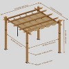 GustoWave Patio 10x10 Ft Wood-Grain Post Pergola Gazebo for Backyard Garden Porch - 2 of 4
