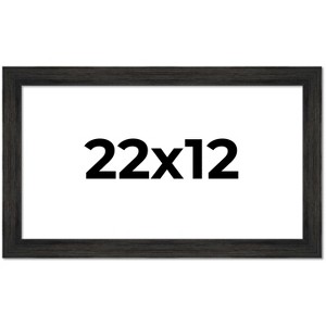 PosterPalooza | 22x12 Wide Barnwood Picture Frame, UV Acrylic, 6 Finishes - Grey, Brown, White, and Black - 1 of 4