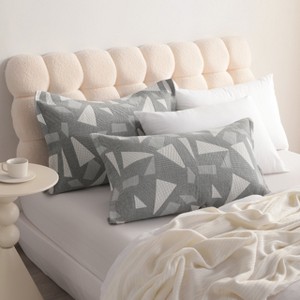 2 Pack Triple-Layer Cotton Pillow Shams, Breathable Thermal Yarn-Dyed Pillowcases - NTBAY - 1 of 4