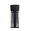 LunaLulinlk 13.2 Gallon Trash Can, Plastic Rectangular Step Kitchen Trash Can, Silver - 2 of 4