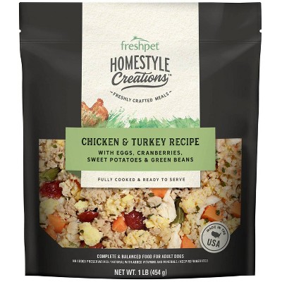 Freshpet Homestyle Creations Chopped Chicken and Turkey with Vegetables Entree Wet Dog Food 1lb