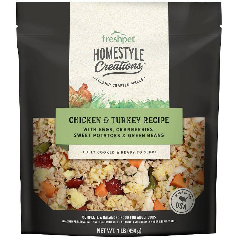 Freshpet Homestyle Creations Chopped Chicken and Turkey with Vegetables Entree Wet Dog Food - 1lb, 1 of 5
