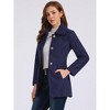 INSPIRE CHIC Women's Turn Down Collar A-Line Single-Breasted Winter Overcoat with Pockets - 2 of 4