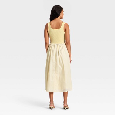 Women's Sleeveless Knit to Woven Midi Dress - A New Day