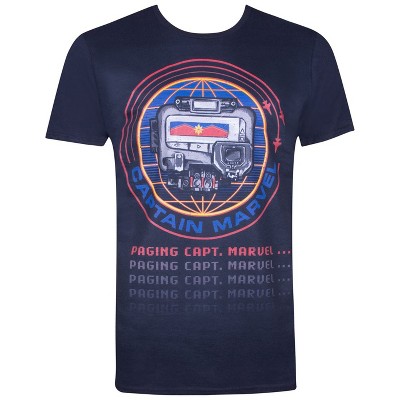 Mens Captain Marvel Movie Paging Capt. T-Shirt