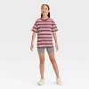 Girls' Oversized Short Sleeve Striped T-Shirt - art class™ - 3 of 3