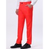 Lars Amadeus Men's Flat Front Straight Fit Solid Color Wedding Prom Dress Pants - 2 of 4