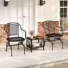 Tangkula Patio Rocking Chairs Set of 2 w/ Metal Mesh Backrest & Seat Armrests Gentle - 2 of 4