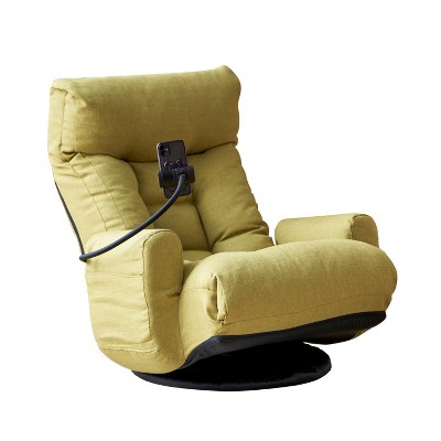 Vynxaria Bean Bag Seats: Adjustable Green Lounge Chair with 360-Degree Rotation