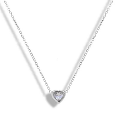 EVRY JEWELS WATERPROOF Gold or Silver Plated Heart Necklace