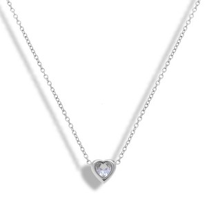 EVRY JEWELS WATERPROOF Gold or Silver Plated Heart Necklace - 1 of 4
